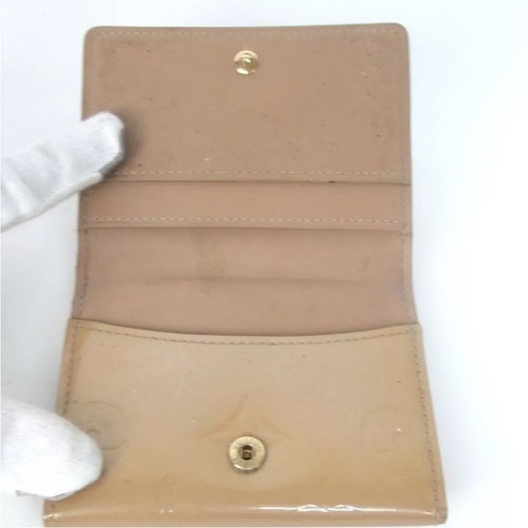 AUTH LOUIS VUITTON Ludlow Vernis Card Case Tan Champagne - Picture 5 of 8